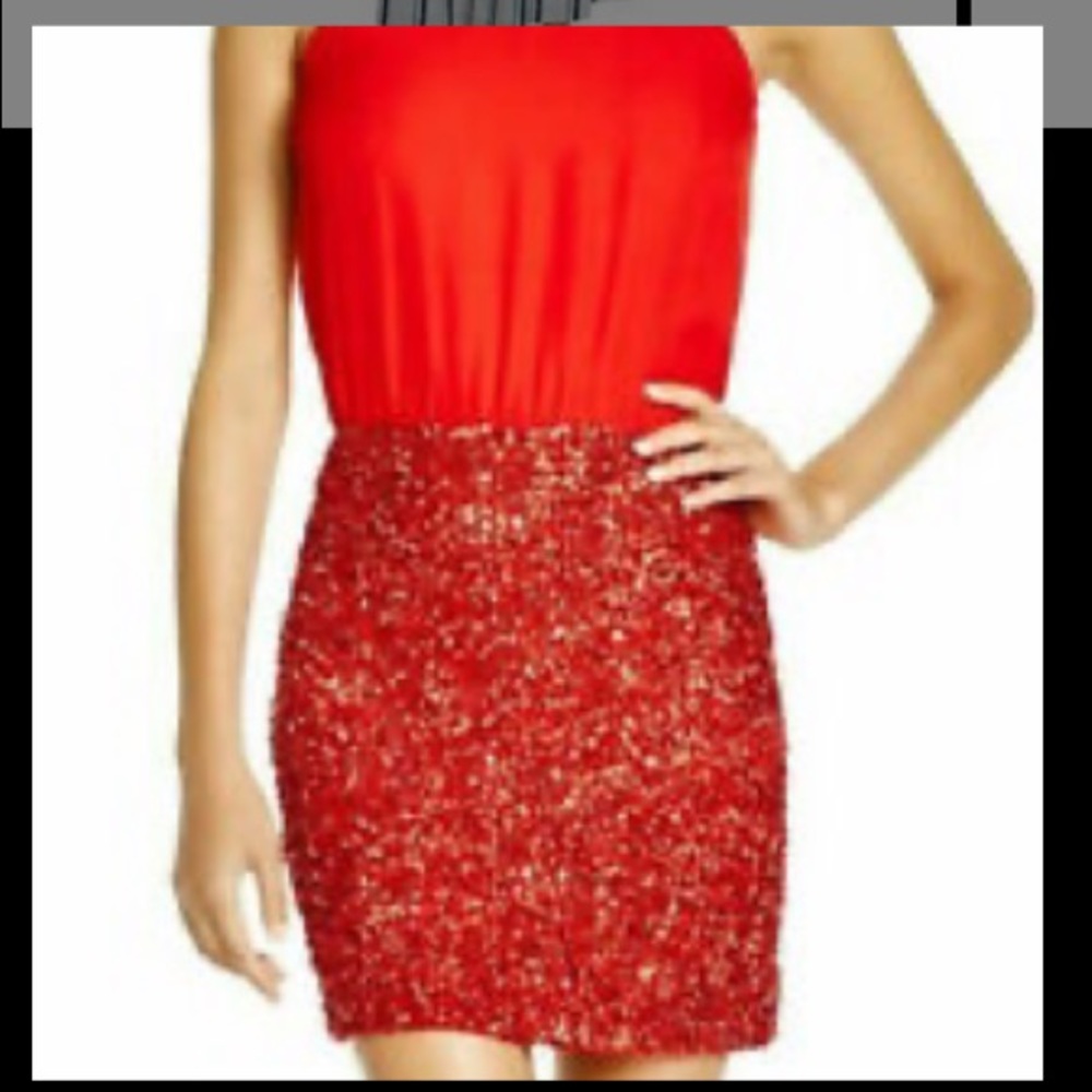 Parker Black: red sequin dress